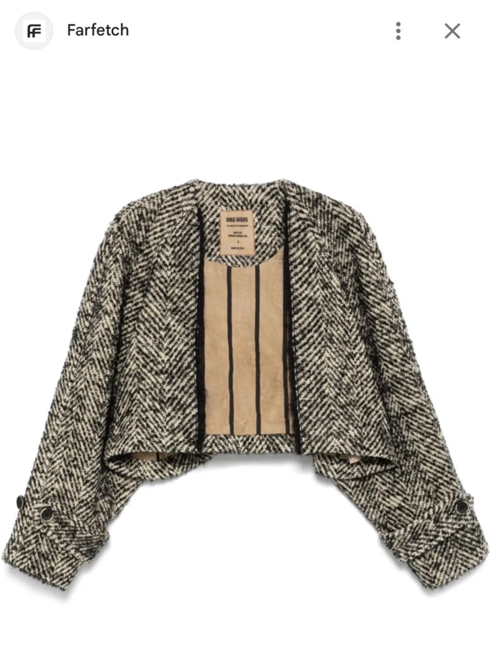 Uma Wang Cropped Kady Jacket $3250 - Picture 3 of 12